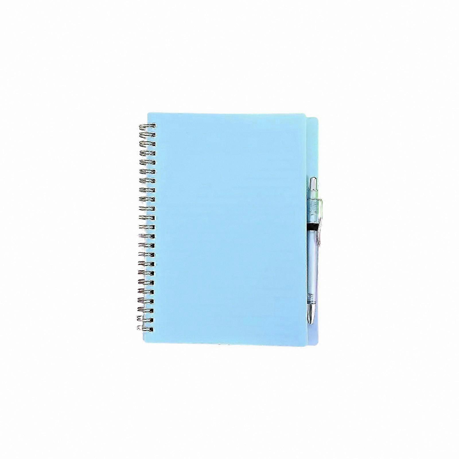 A6 Twin Coil Notebook with Pen, 120-140 Pages, College Ruled Writing Pad, Orange Journal for Business and Personal Use