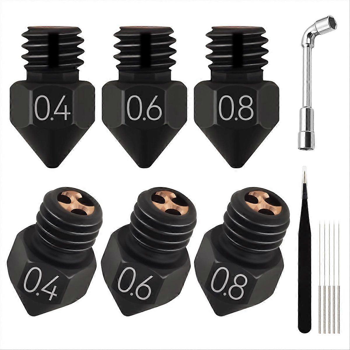 MK8 Hardened Steel High Flow Nozzle Kit,High Speed 3D Printer Nozzles