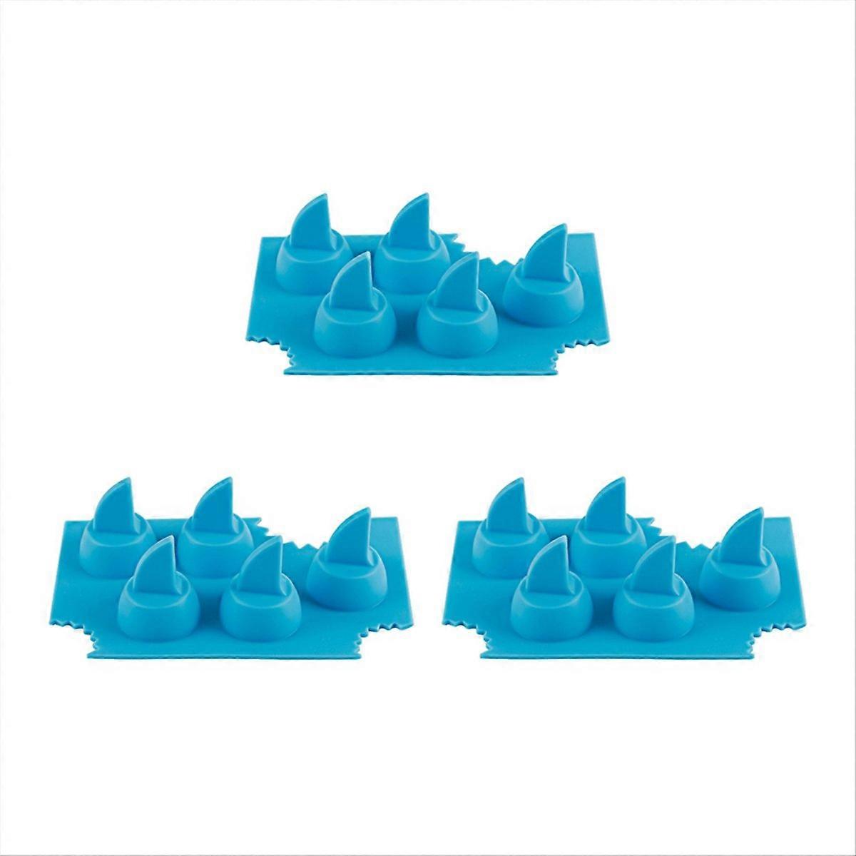 Silicone Sharks Fin Shape Ice Tray For Freezer 3pcs