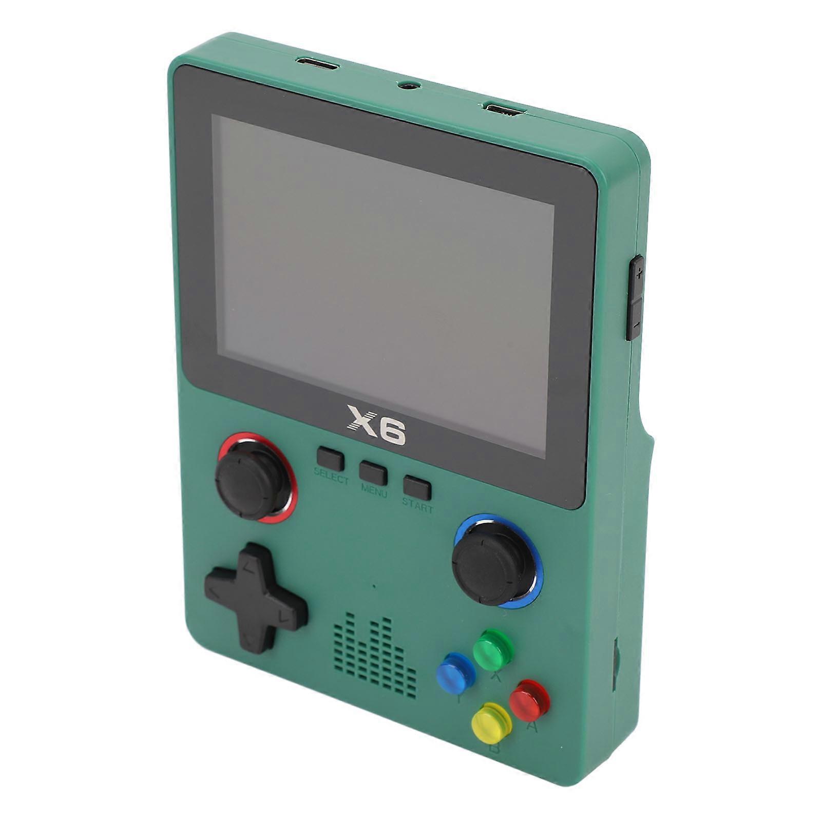 Handheld Retro Game Console with 32G Small Memory Card HD Dual Rocker for Adults Gaming Green 