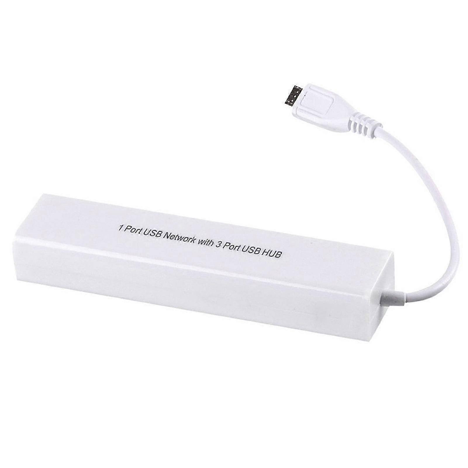3 Port Micro Usb 2.0 Hub To Rj45 Network Ethernet Adapter For Android Tablets FT