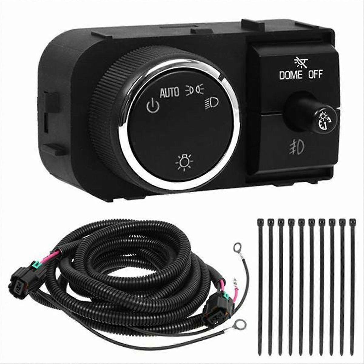 Headlight Fog Lamp Control Adjustment Switch Wiring Harness Kit 25858705 for 1500 2500 3500