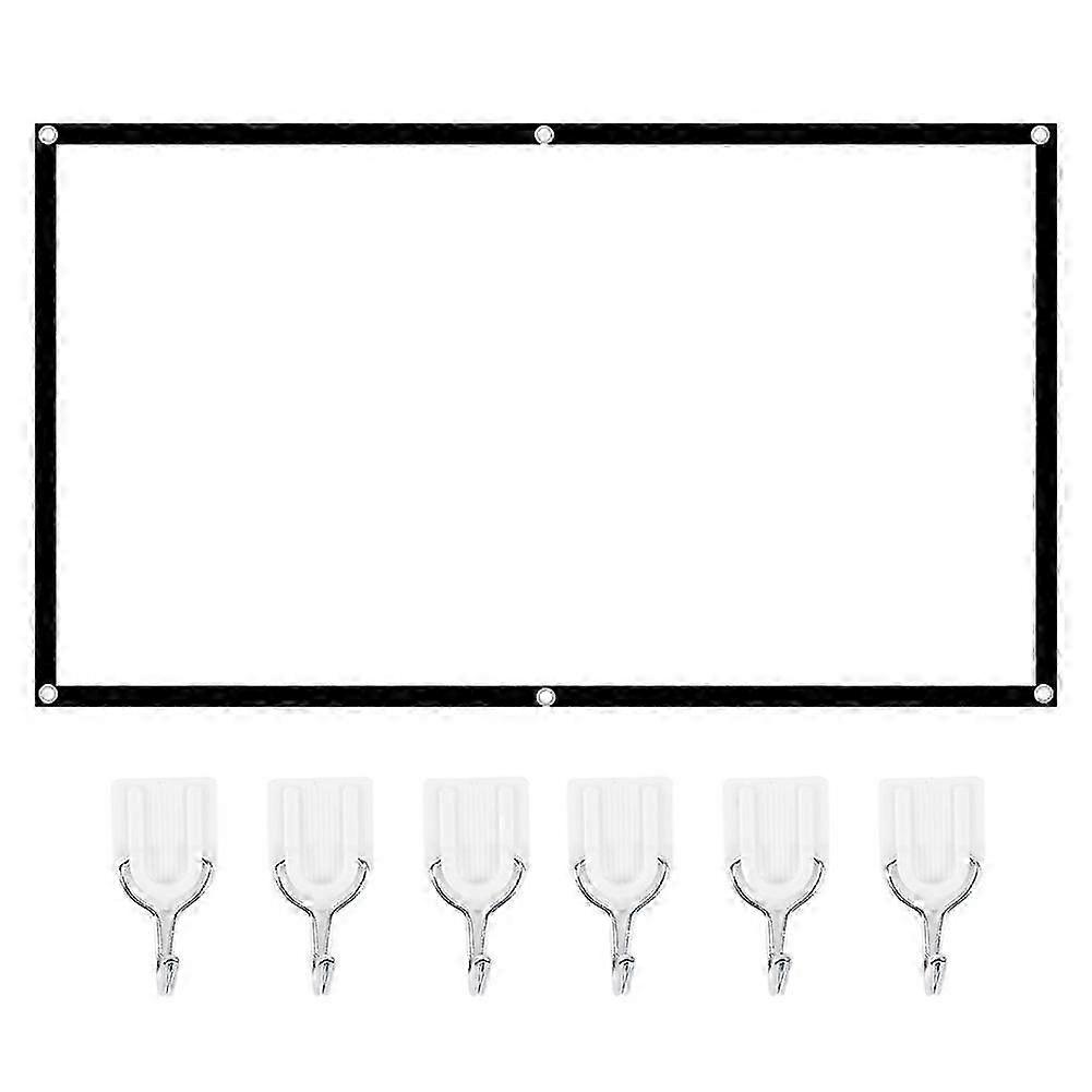 16:9 Portable HD Projector Screen Foldable Projection Curtain Polyester for Home Office84in