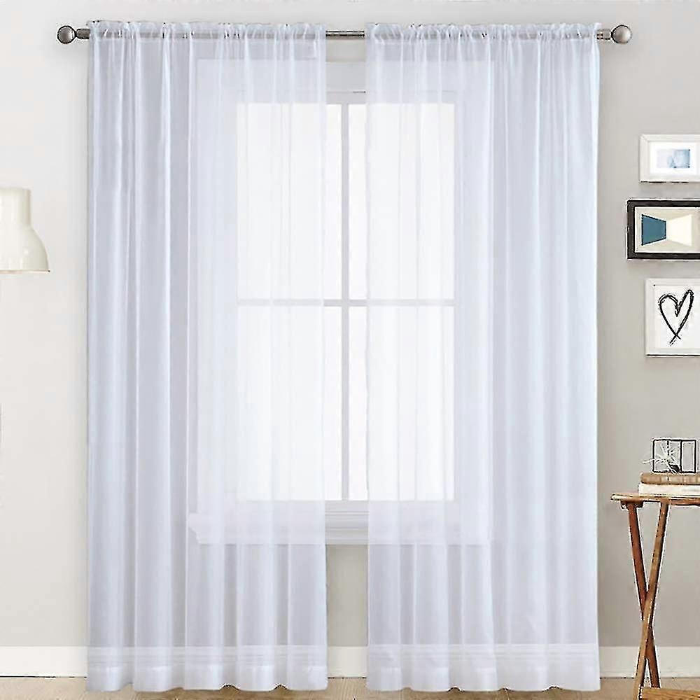 Voile Curtains With Ruffles In Linen Optics Transparent