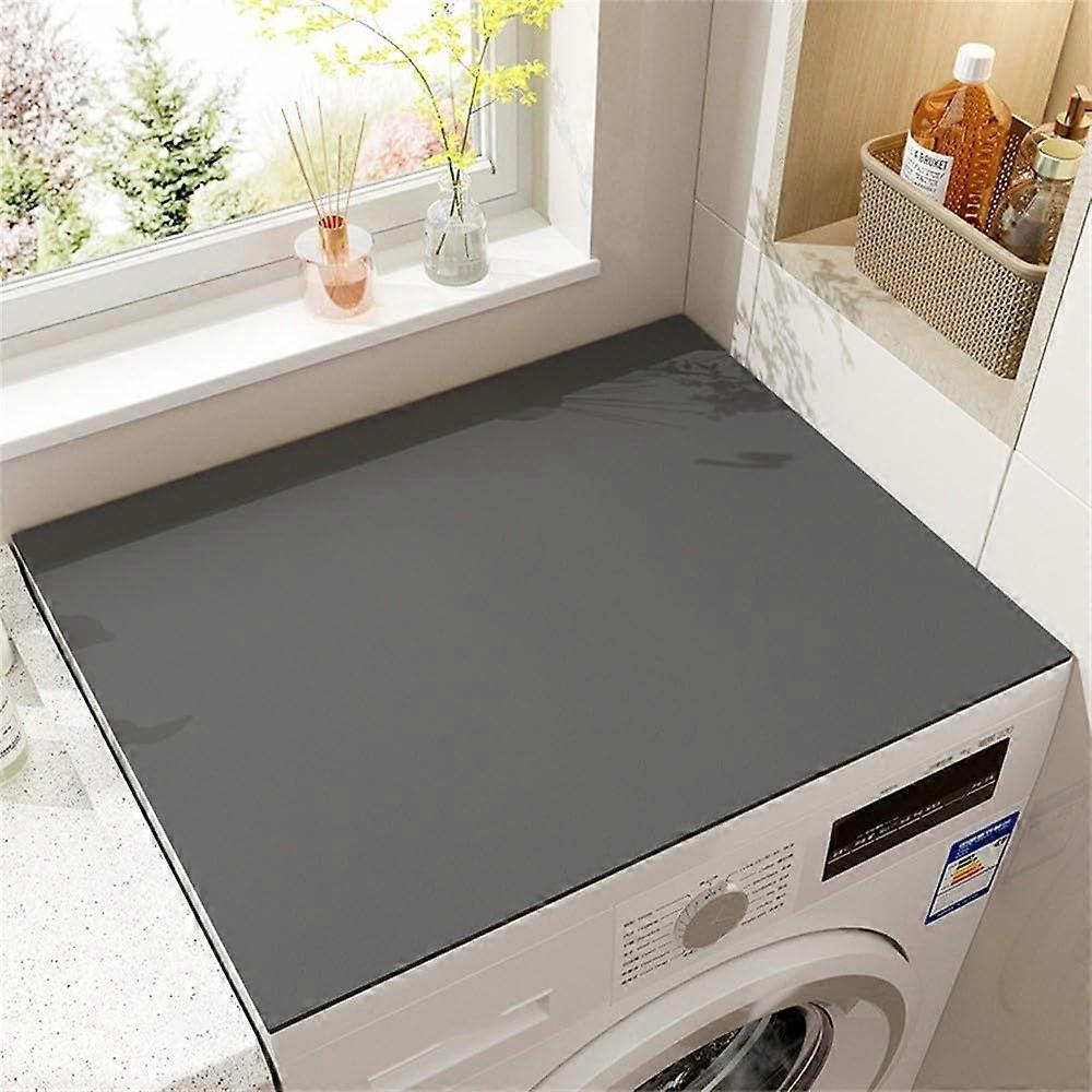 Washer And Dryer Covers 50x50cm Anthracite Solid Color  Protector Mat Absorbent Non Slip For Washing Machine