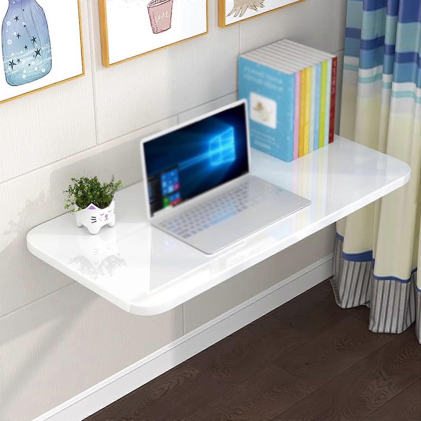 Wall Mounted Folding Desk 39.4 X 21.6 Inches 100cm X 55cm SpaceSaving Floating Laptop Table With Brackets Workstation