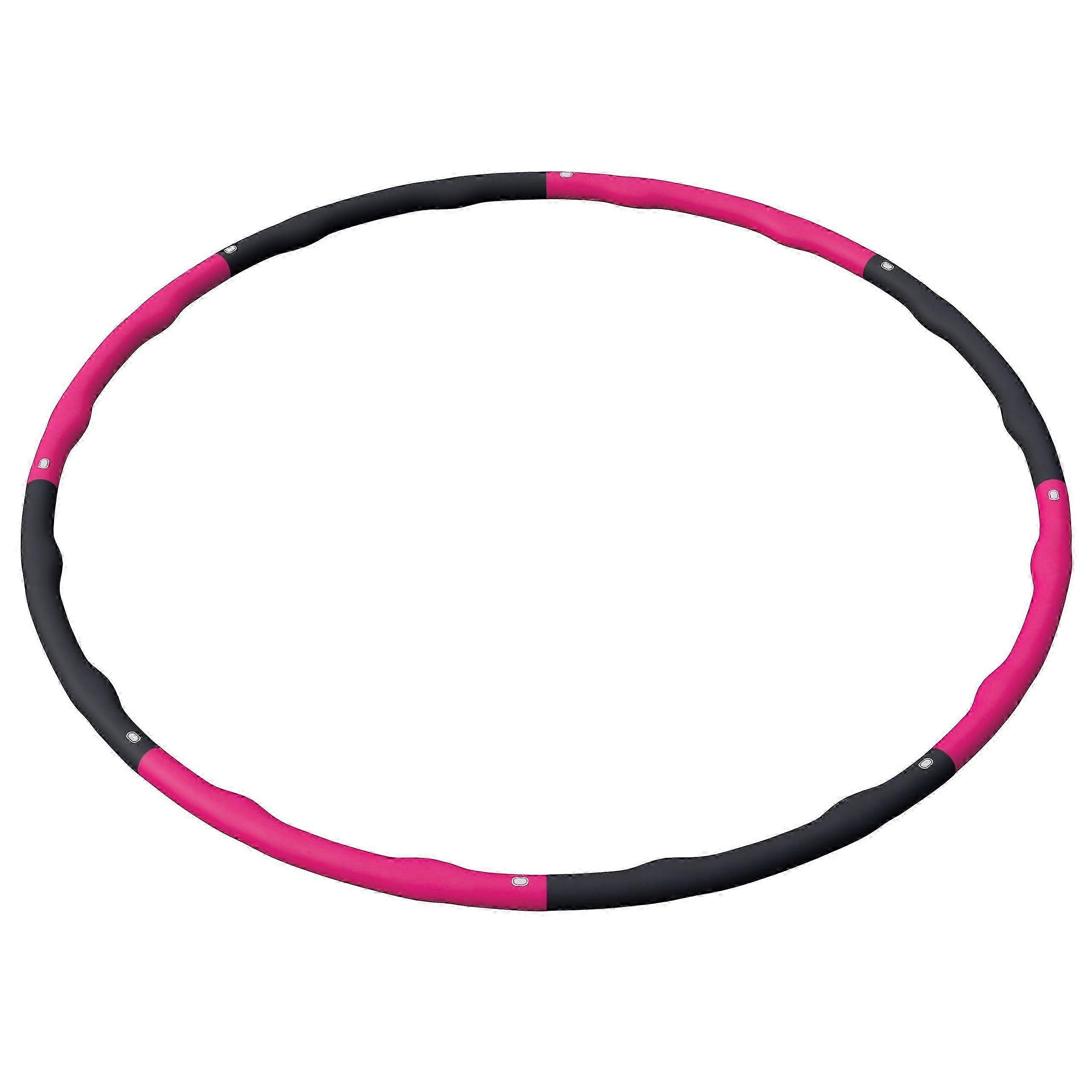 Hula Hoop 96 cm, 8-Segment Pluggable, 1 kg Lightweight Fitness Hoop for Adults, Pink with Wave Design | Hullahub