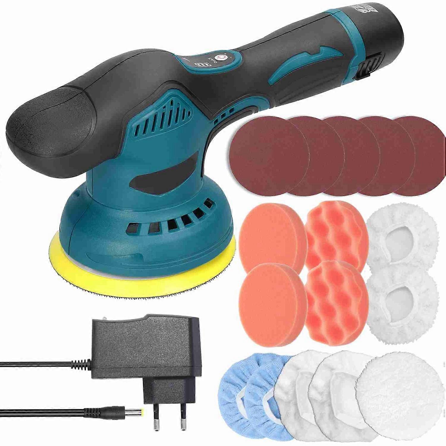 Cordless Eccentric Car Polisher 8 Gears of Speeds Adjustable Electric Auto Polishing Machine Multifu