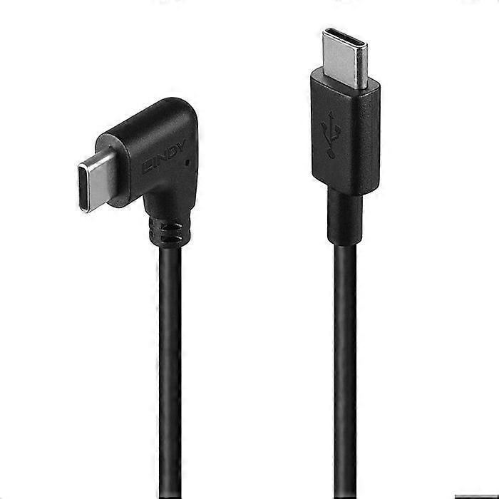 LINDY USB-C to USB Type-C Right Angle Cable - 50cm Black