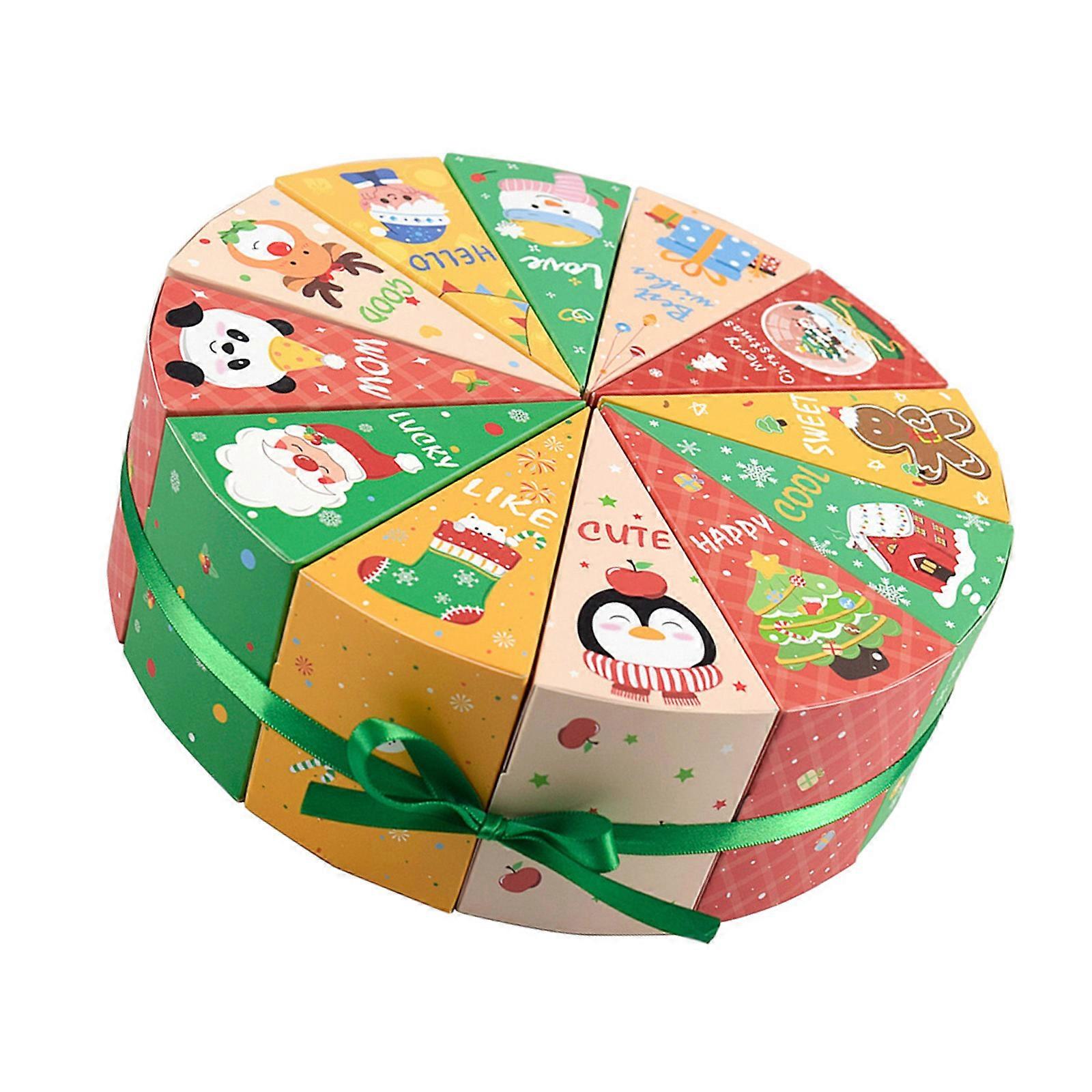 Quick Assembly Recycled Cardstock Box For Christmas Party Gifts Elegant Recyclable Advent Calendar Candy Box Multicolor