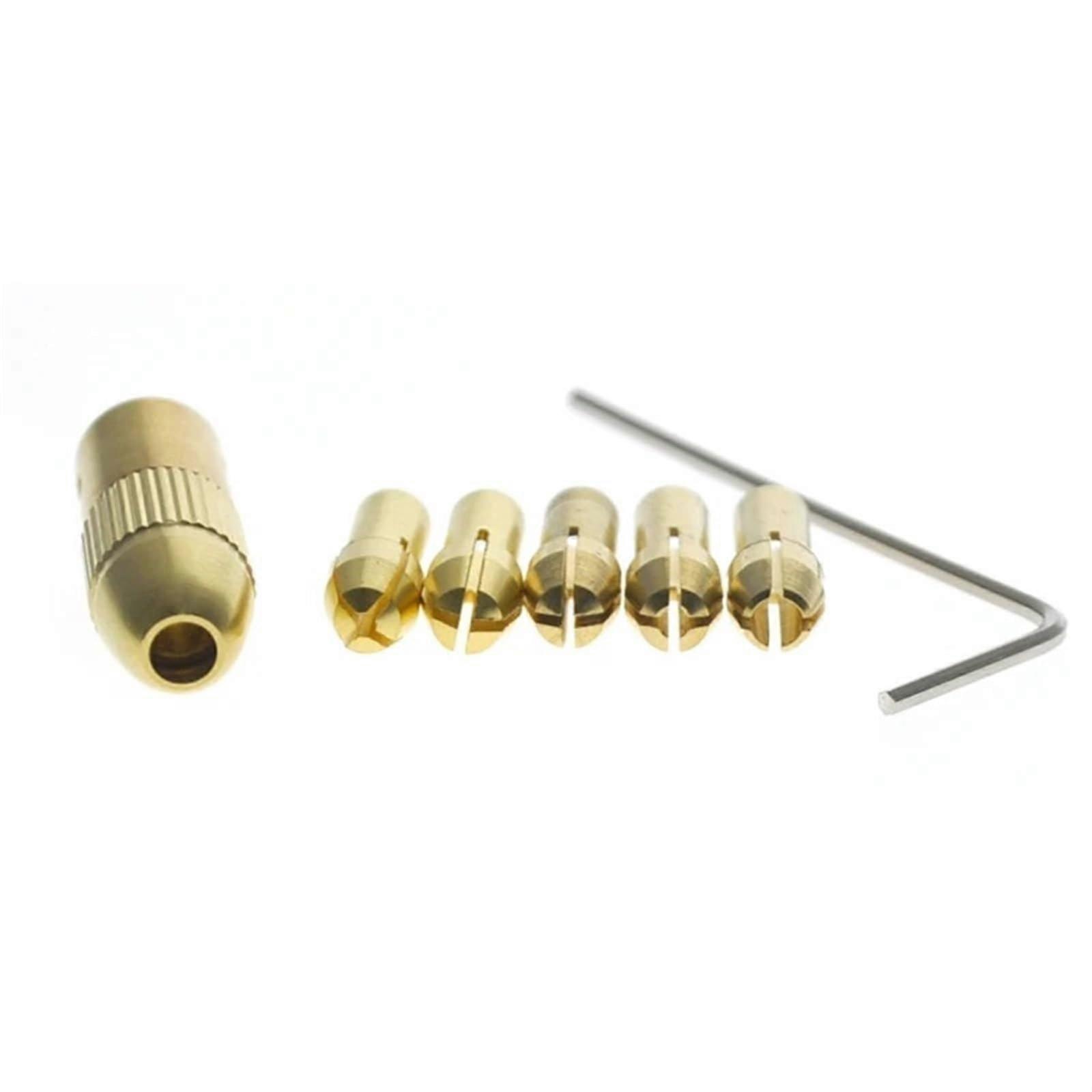 Brass Collet Set Self Tightening Drill Chuck Adapter Quick Release Keyless Bit 25mm 7 Pieces 2mm Micro Drill