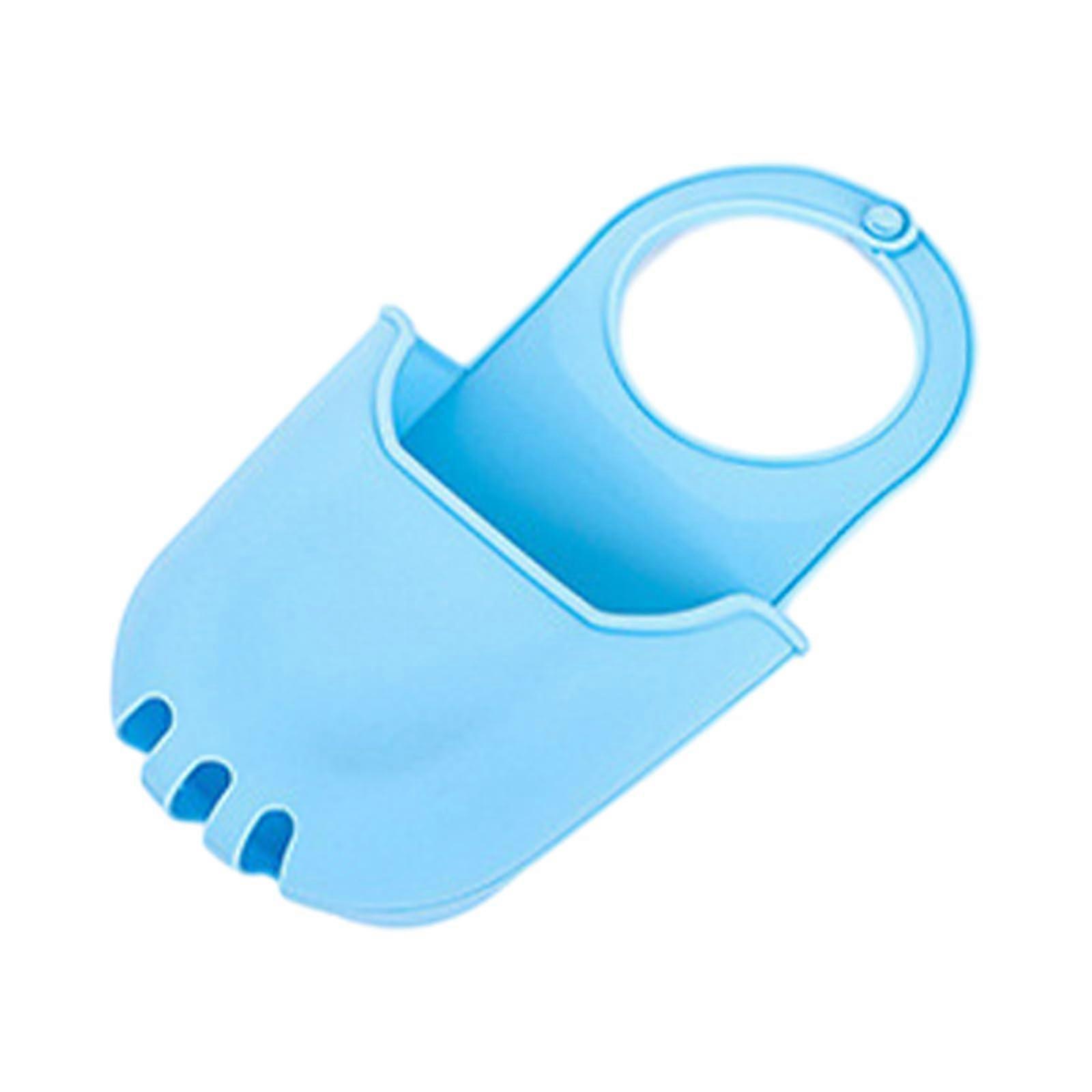 Silicone Sink Caddy with Sponge Holder Soap Dish Drainer for Kitchen Counter Blue