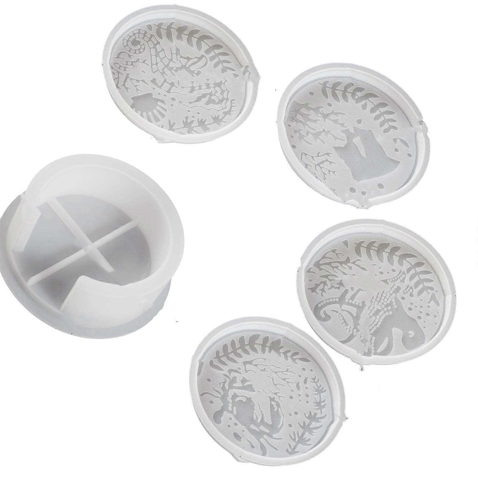 Oceanics Theme Silicone Mould Set for Resin Coasters Crafting With Pattern and Reusable Designs Multicolor