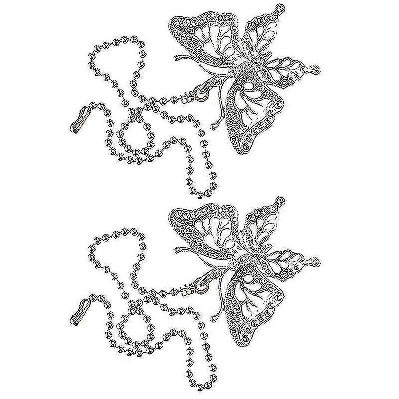 2pcs 12 pouces Light Switch Chain Extension Butterflies Pendentif Pull Chains