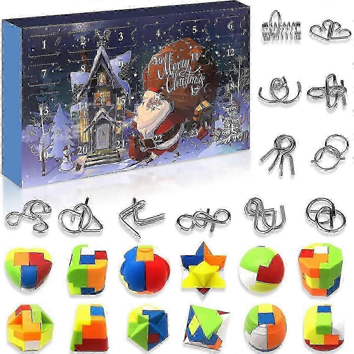 f Christmas Advent Calendar 2022 Christmas Countdown Calendar With 24 Brain Teaser Toys