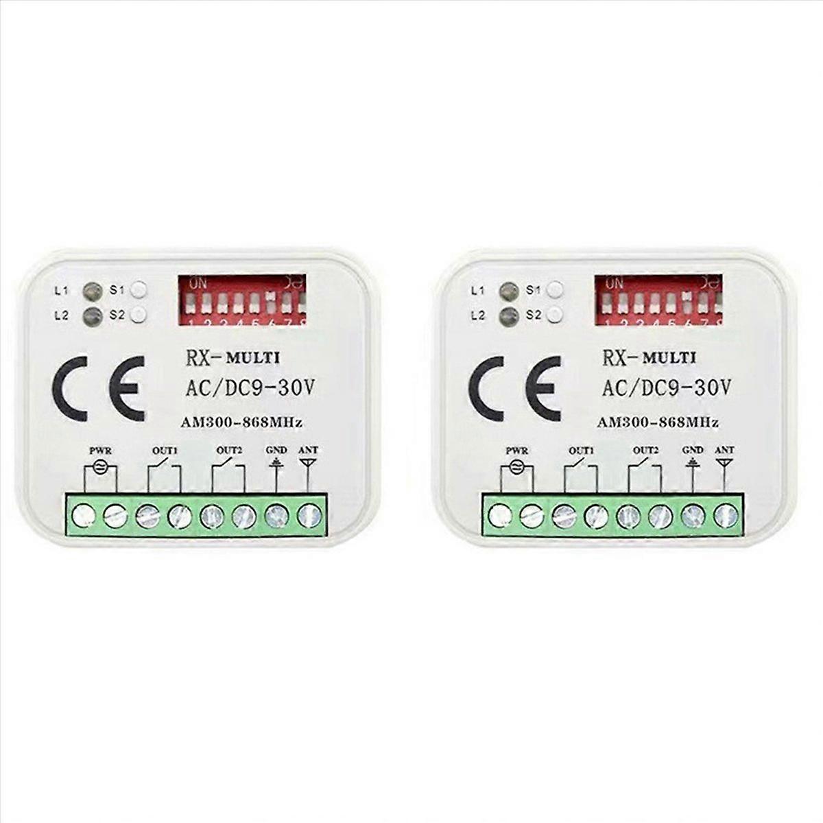 2X Garage Door Voice Remote Control Receiver 2 CH Controller Switch for Transmitter RX Multi Frequen