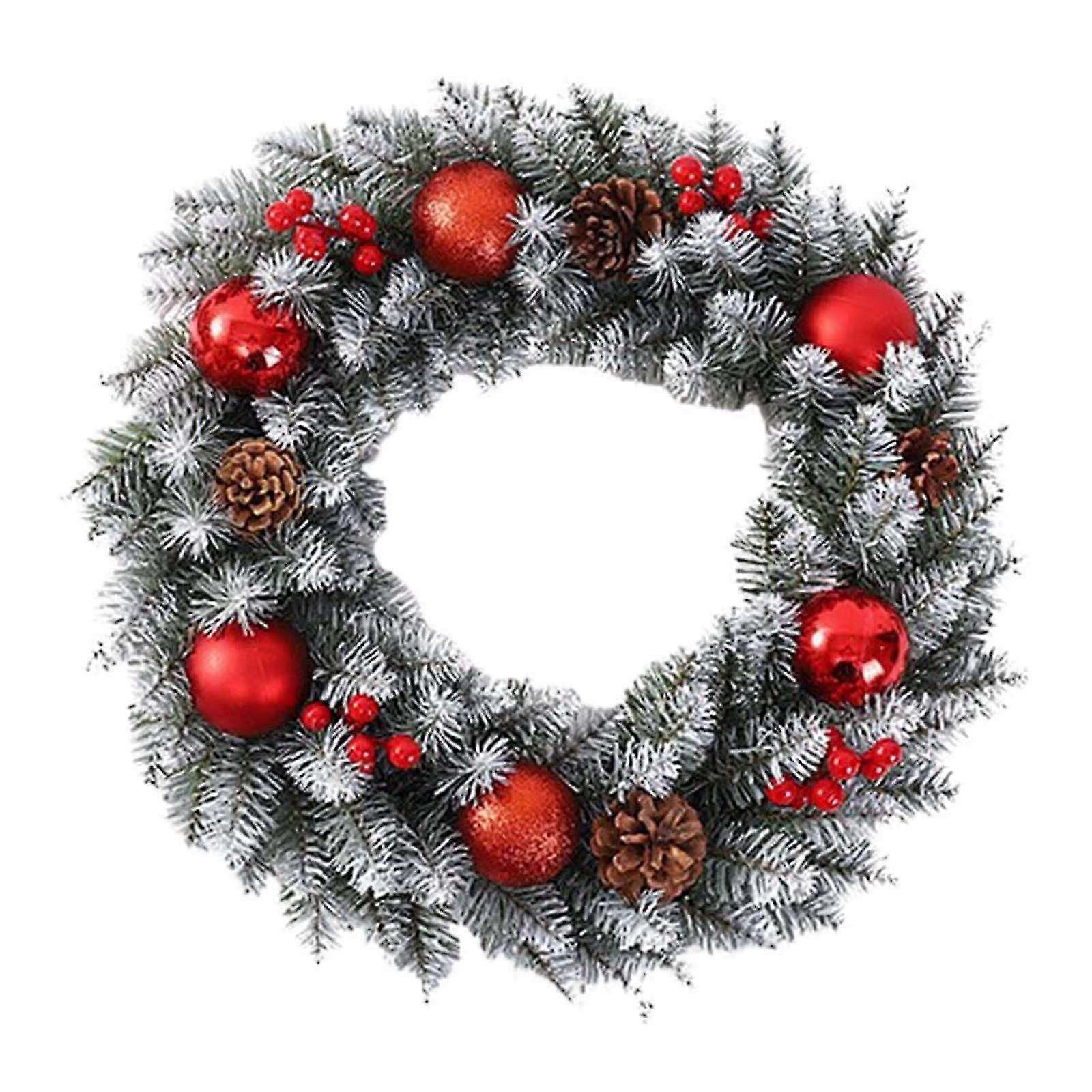 Artificial Christmas Wreath with Ornaments for Table Centerpiece