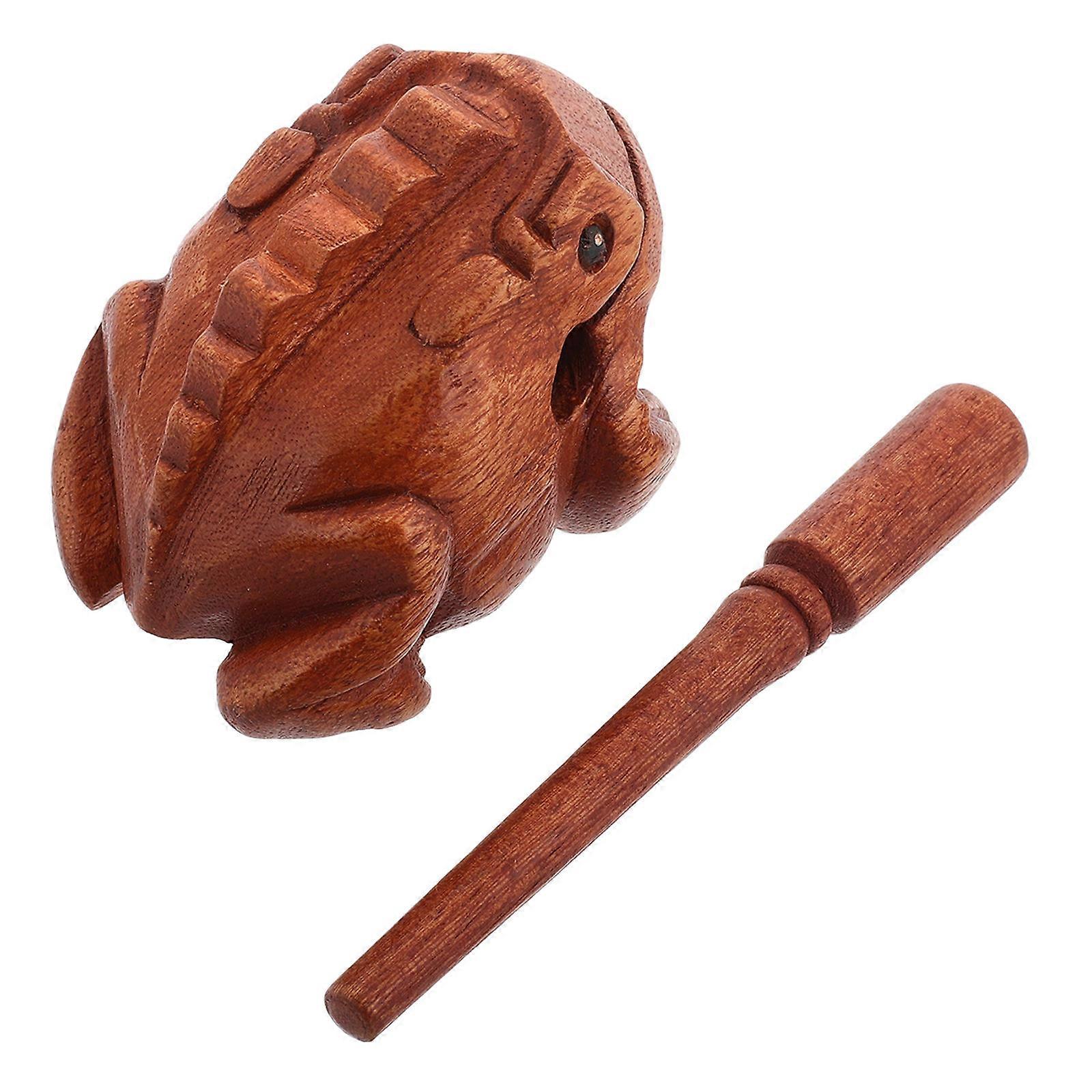 Wood Block Frog Musical Instruments Ideal For Decorative Piece 10.00X6.00X6.00CM Featuring Unique Sound 1 Set