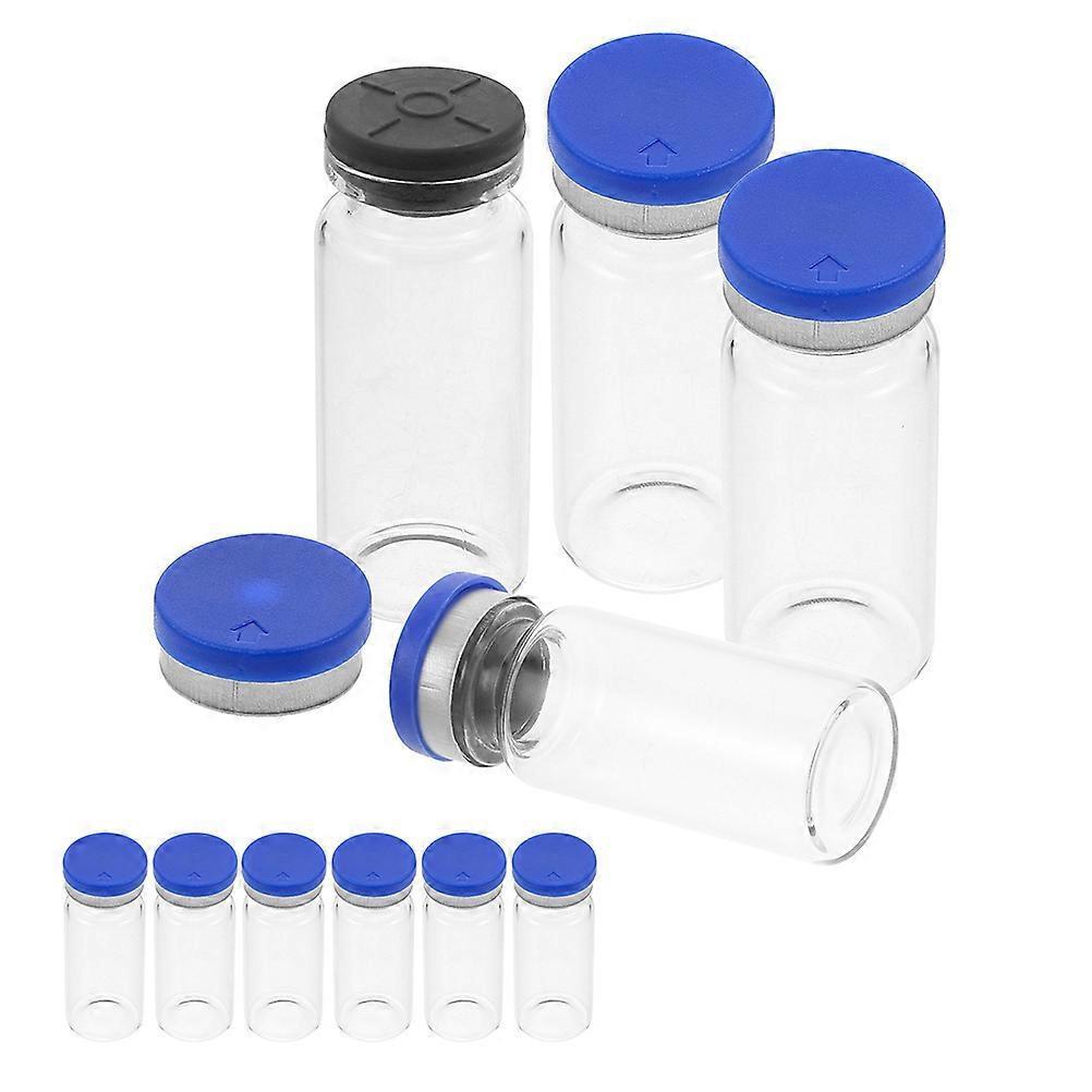 Transparent Glass Vials Flat Bottom Vials for Oil 10Pcs Refillable