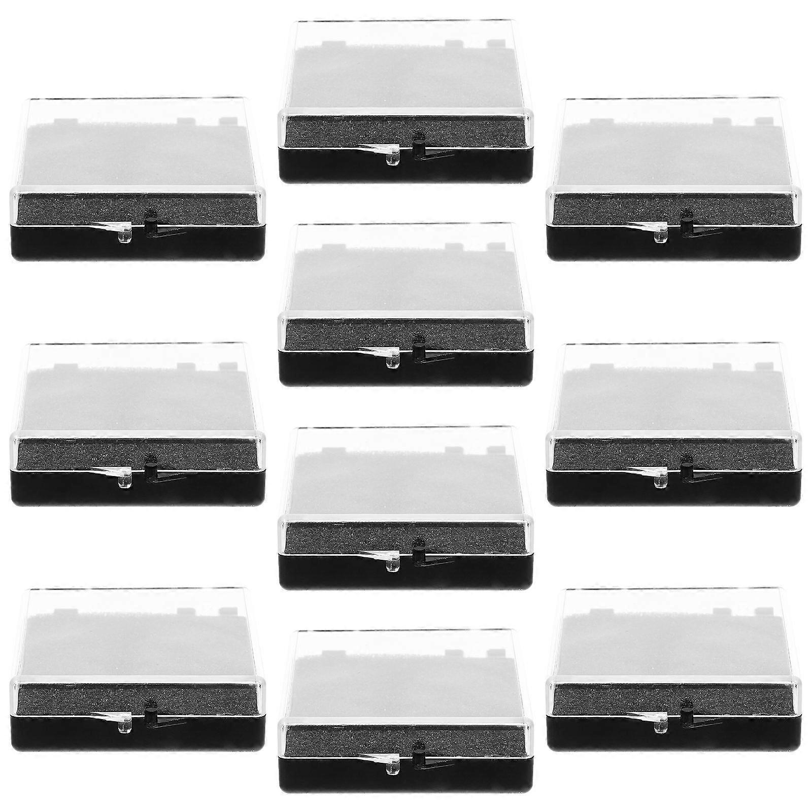 Transparent Badge Packing Box for Jewelry Display with 10Pcs Storage Set