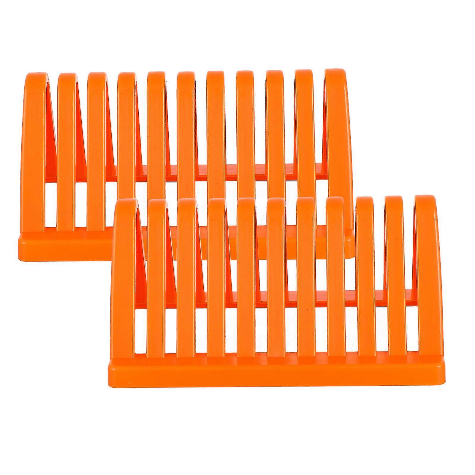 Glass Slide Drain Racks for Laboratory Storage 2Pcs Orange PP