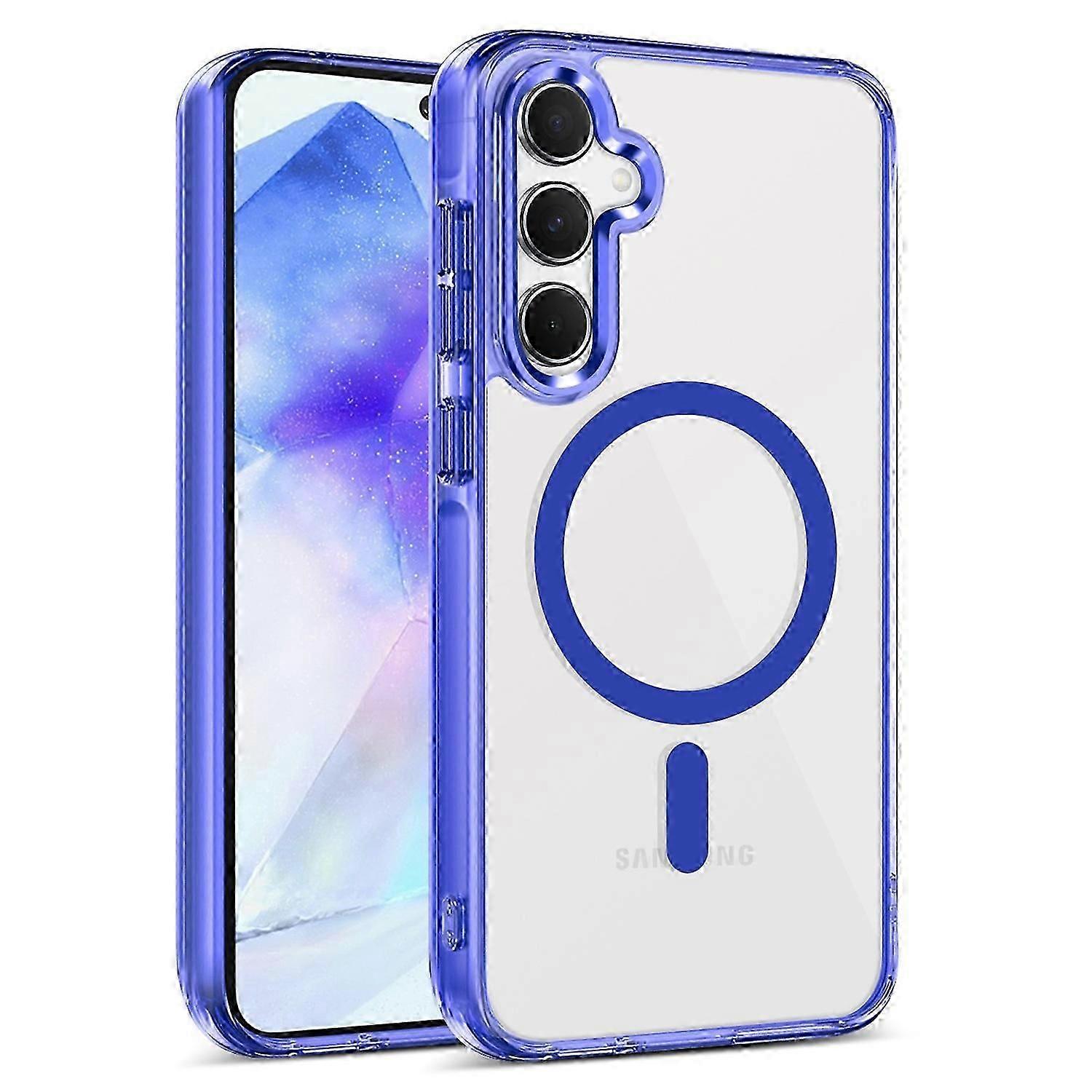 For Samsung Galaxy A55 5G Case Compatible with MagSafe TPU+PC Clear Phone Cover
