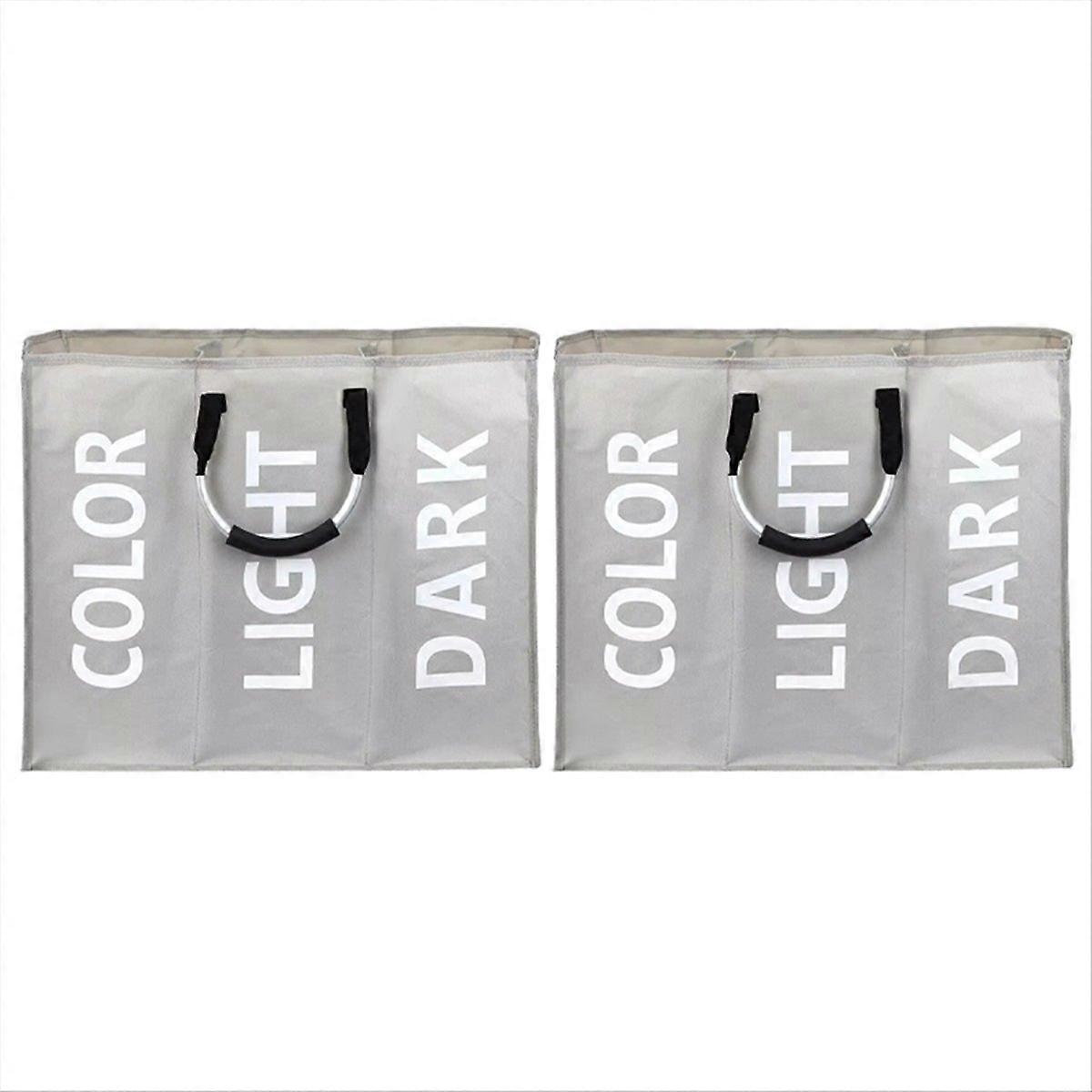 Divided Foldable Laundry Basket Bag Dirty Clothes Laundry Basket A