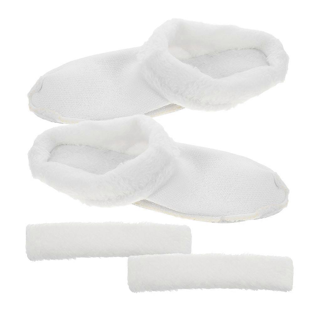 White Plush Shoe Liners with Thick Cotton Material Removable 1Set