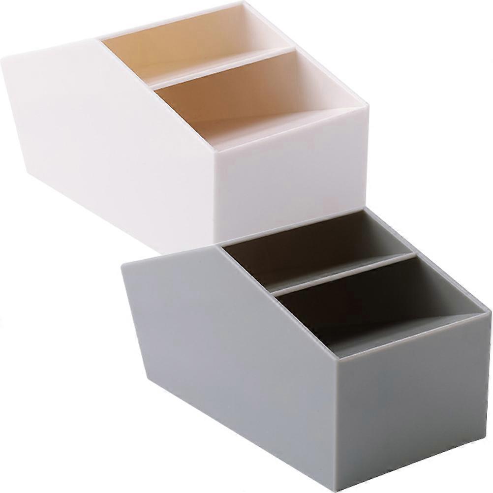 2pcs Desktop Multifunctional Storage Boxes Office Pen Holder Student Clutter Boxes