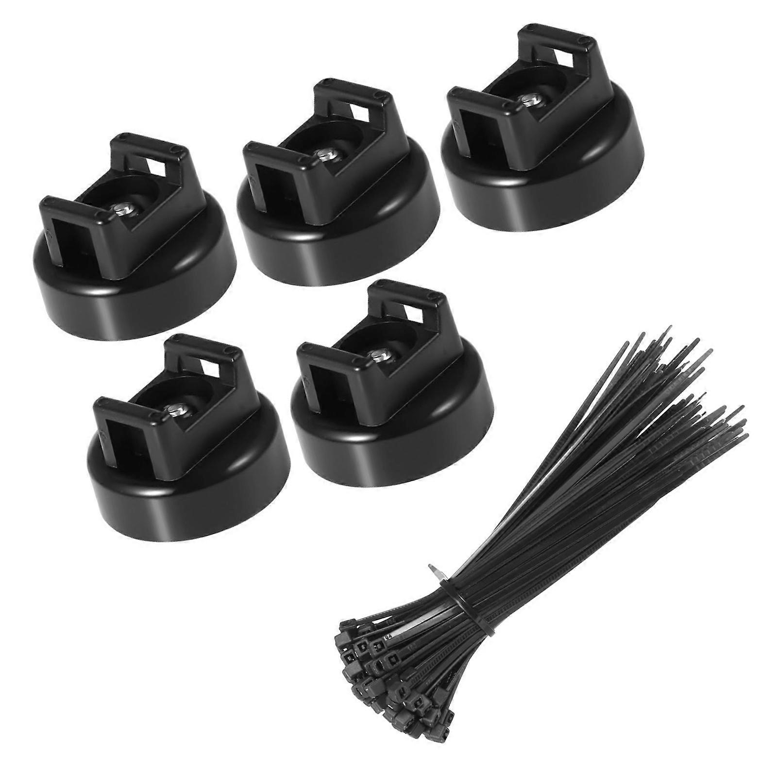 Magnetic Zip Tie Mou with 22mm Diameter Base and Black Ties for Easy Installation in Diverse Setting Multicolor