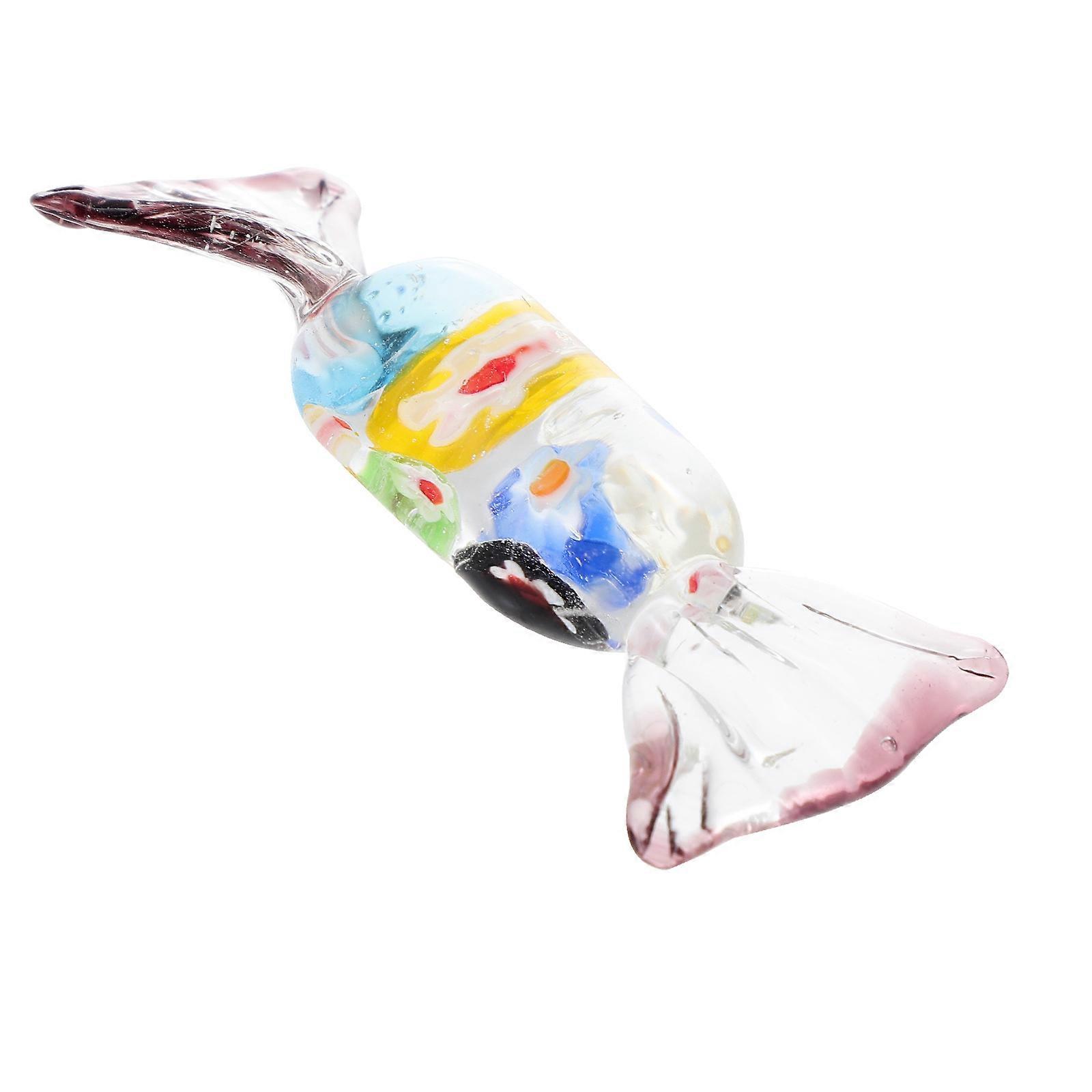 Lavender Mini Glass Candy Decorative Ornament for Decor 2Pcs Set