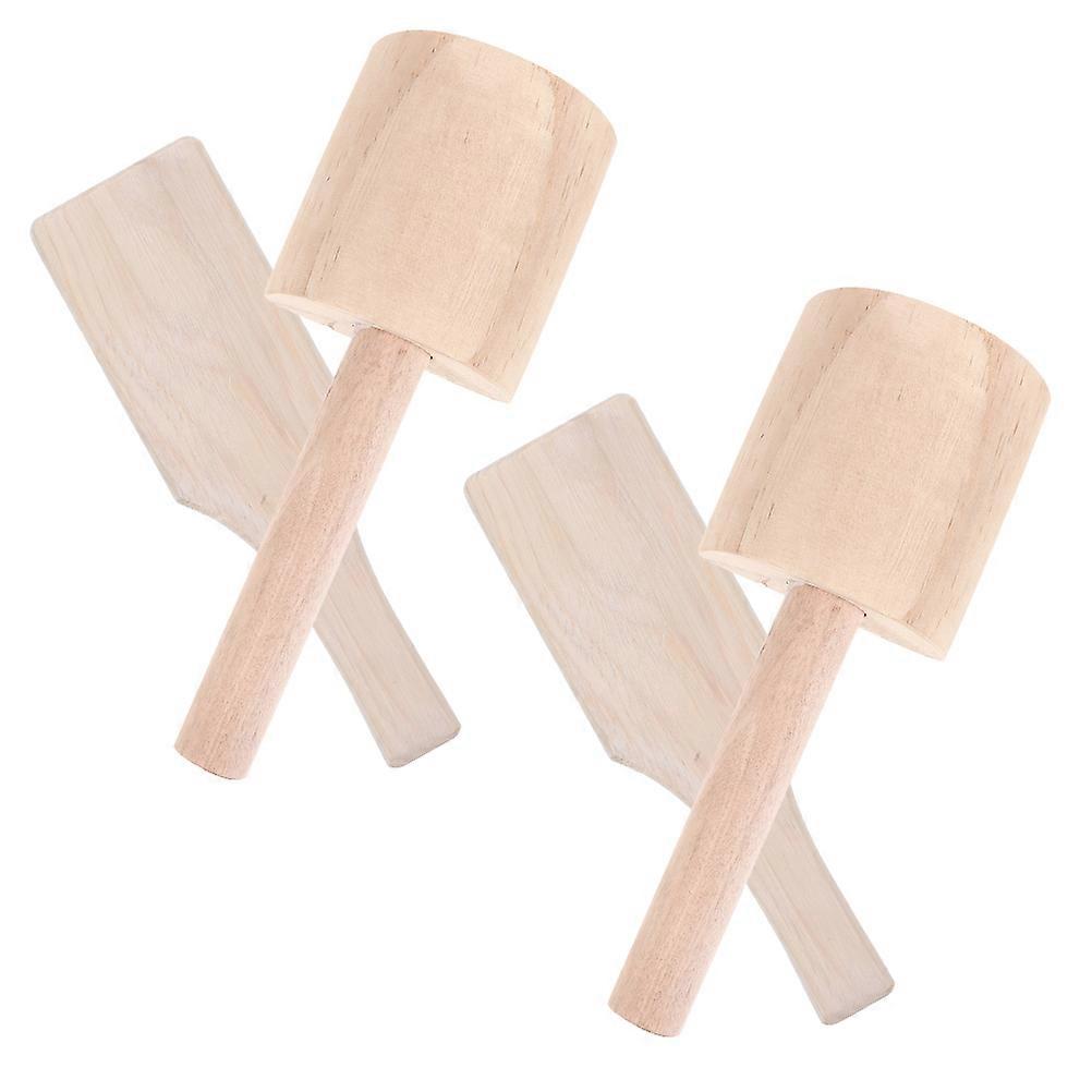 Clay Shaping Paddle Wooden Pottery Board for Modeling 4Pcs Clay Tools Set
