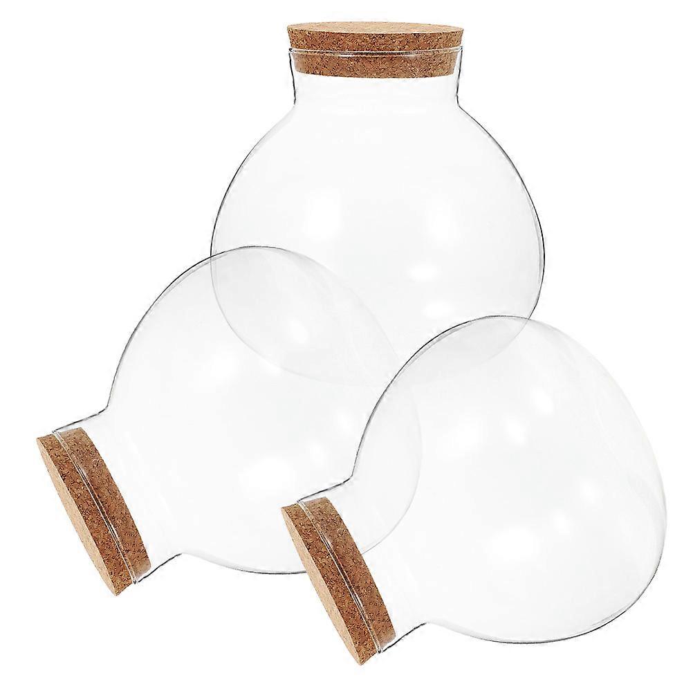 Corked Glass Bottle 3Pcs Sealed Microlandscape Designed For Garden Lovers Highlighting Decorative Functionality