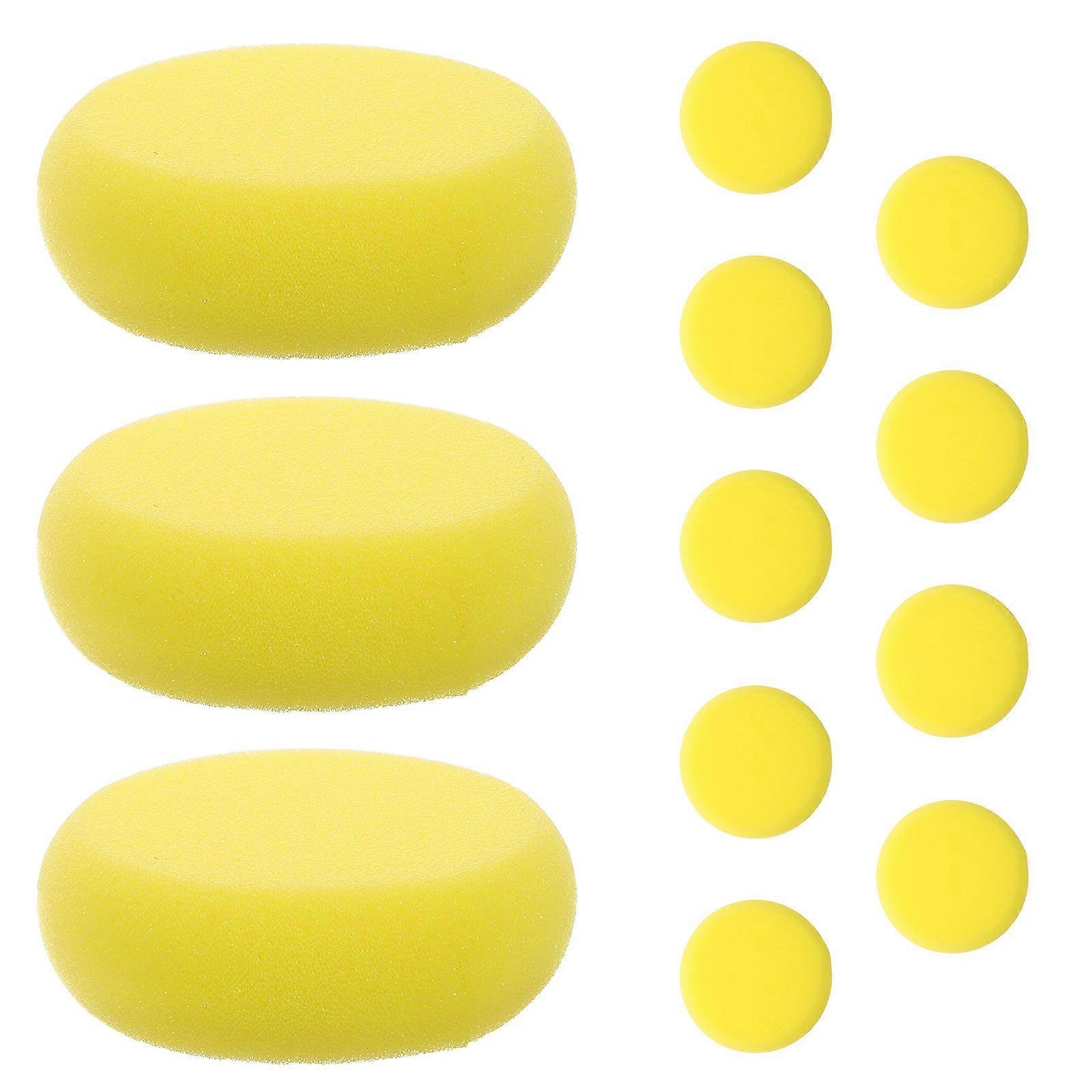 Creative Round Sponge Stamp for Art Projects 12Pcs Yellow Sponge