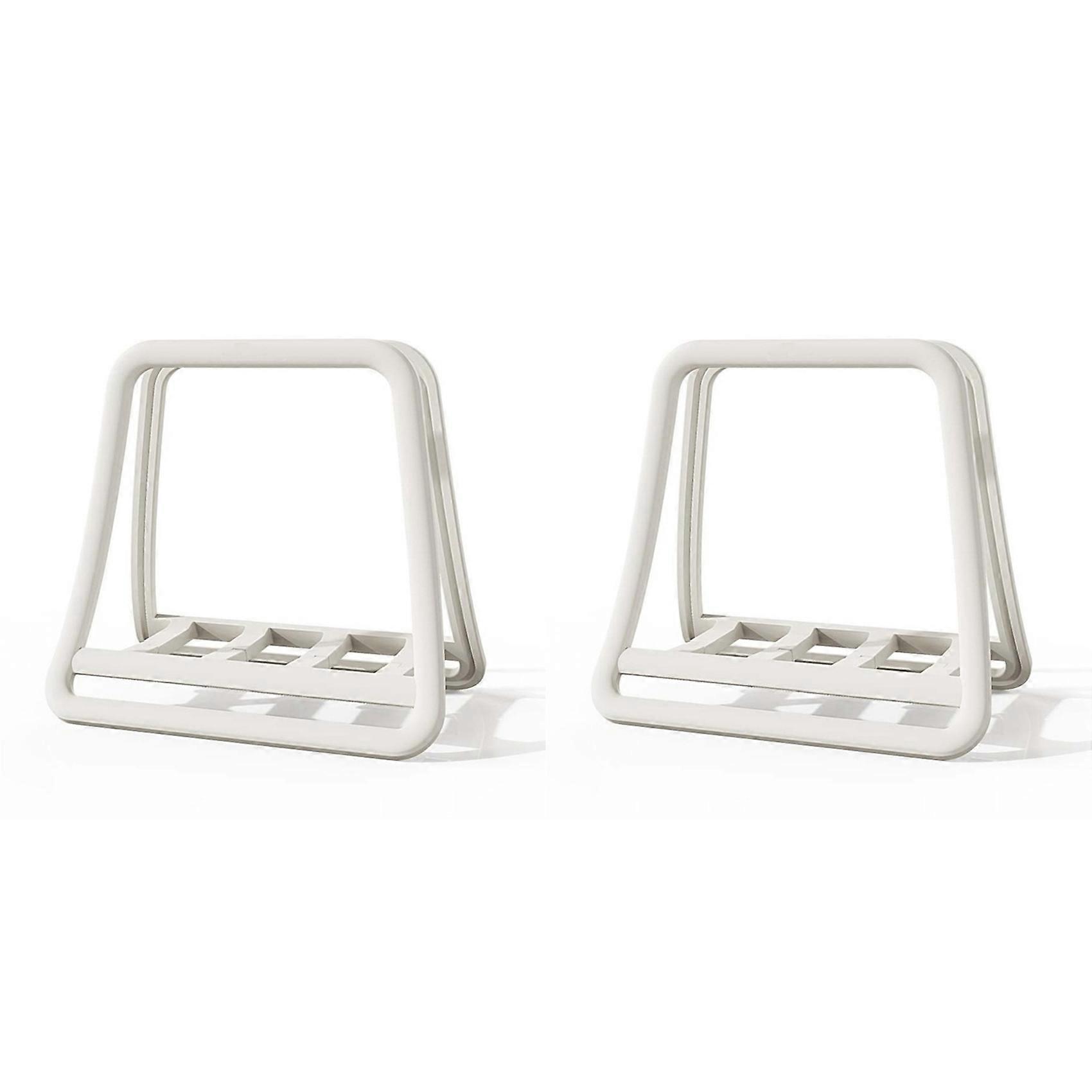 2X Adjustable Vertical Laptop Stand - Notebook & Tablet Holder Vertical Storage Rack White