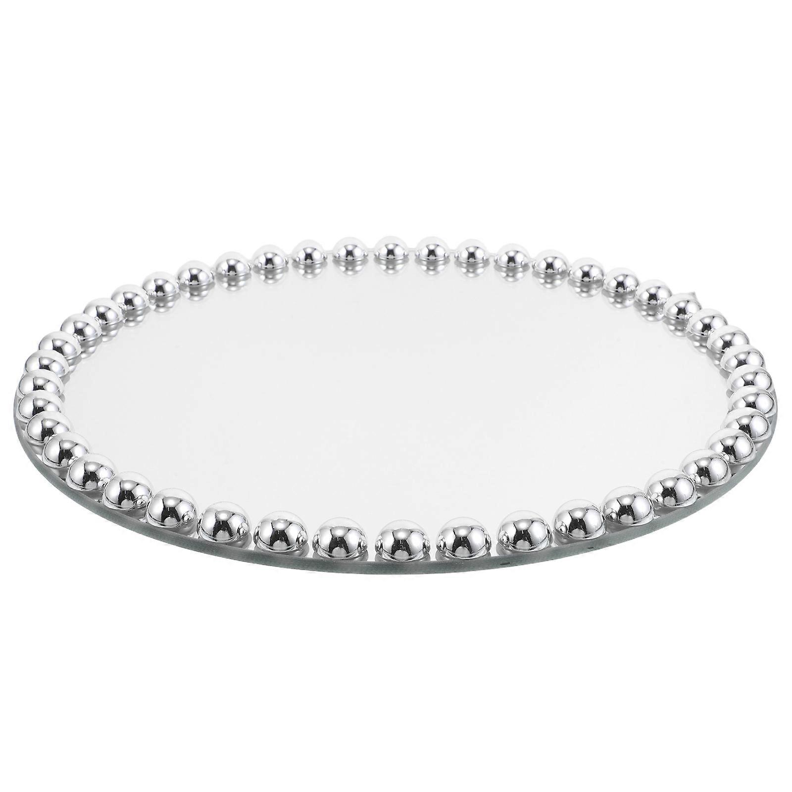 Silver Vanity Tray for Jewelry Display and Decorative Organizer