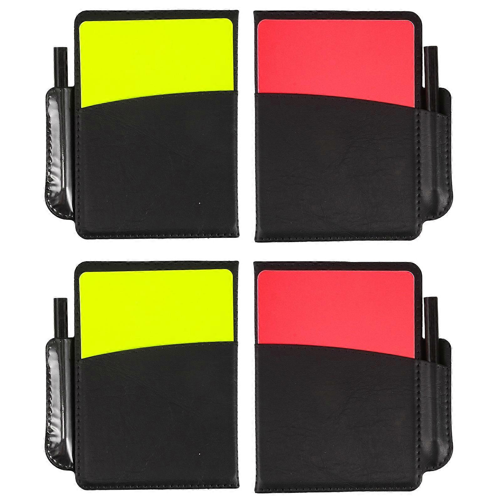 Red and Yellow Warning Card Soccer Referee Set for Training 4Sets Included