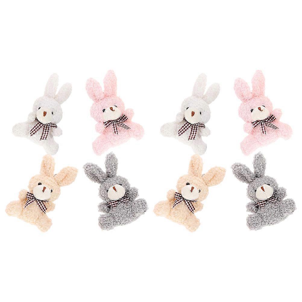 Rabbit Key Ring Plush Keychains for Decoration 8Pcs Mini Plush Rabbit Pendants