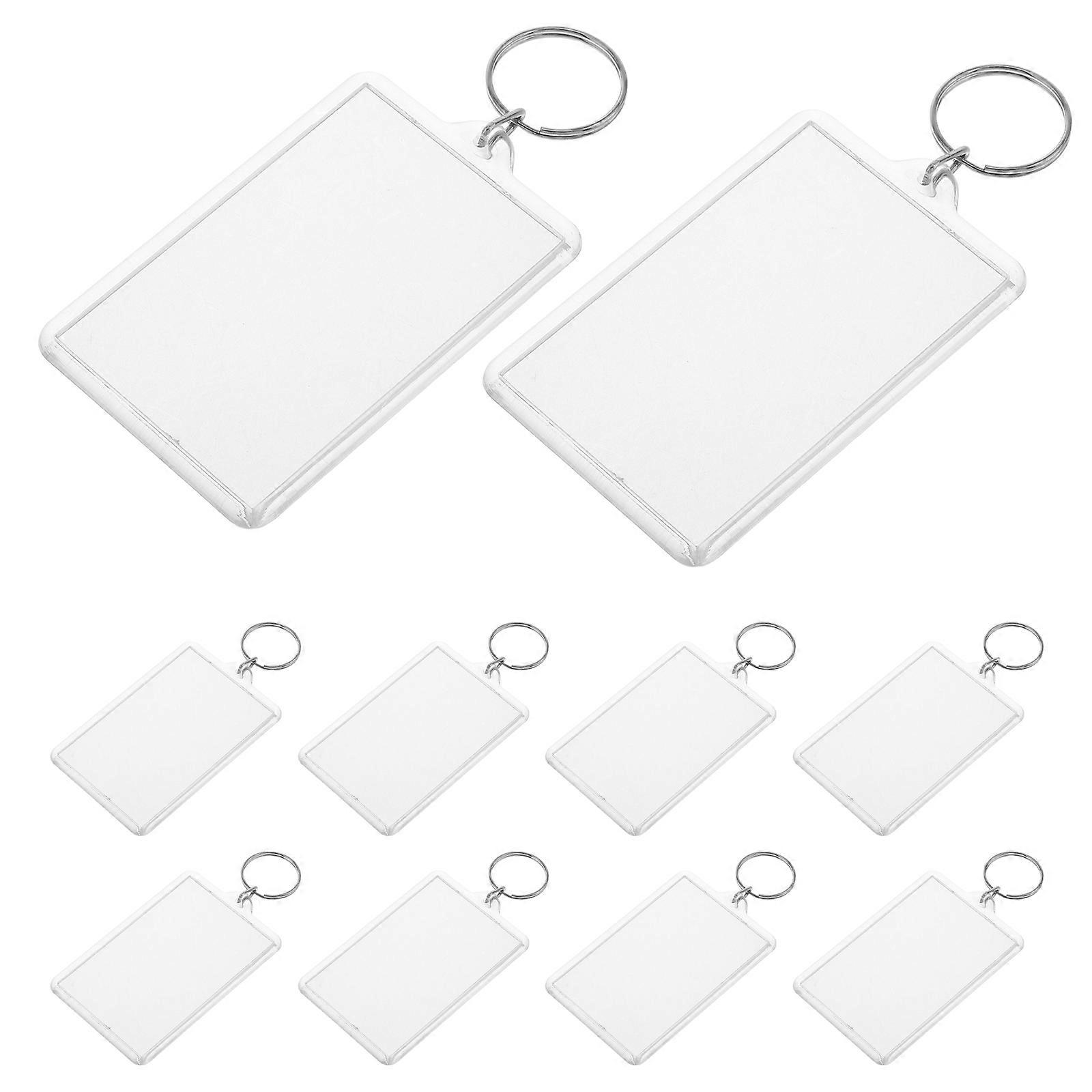 Clear Plastic Photo Keychain for DIY Use 50Pcs Transparent Picture Inserts