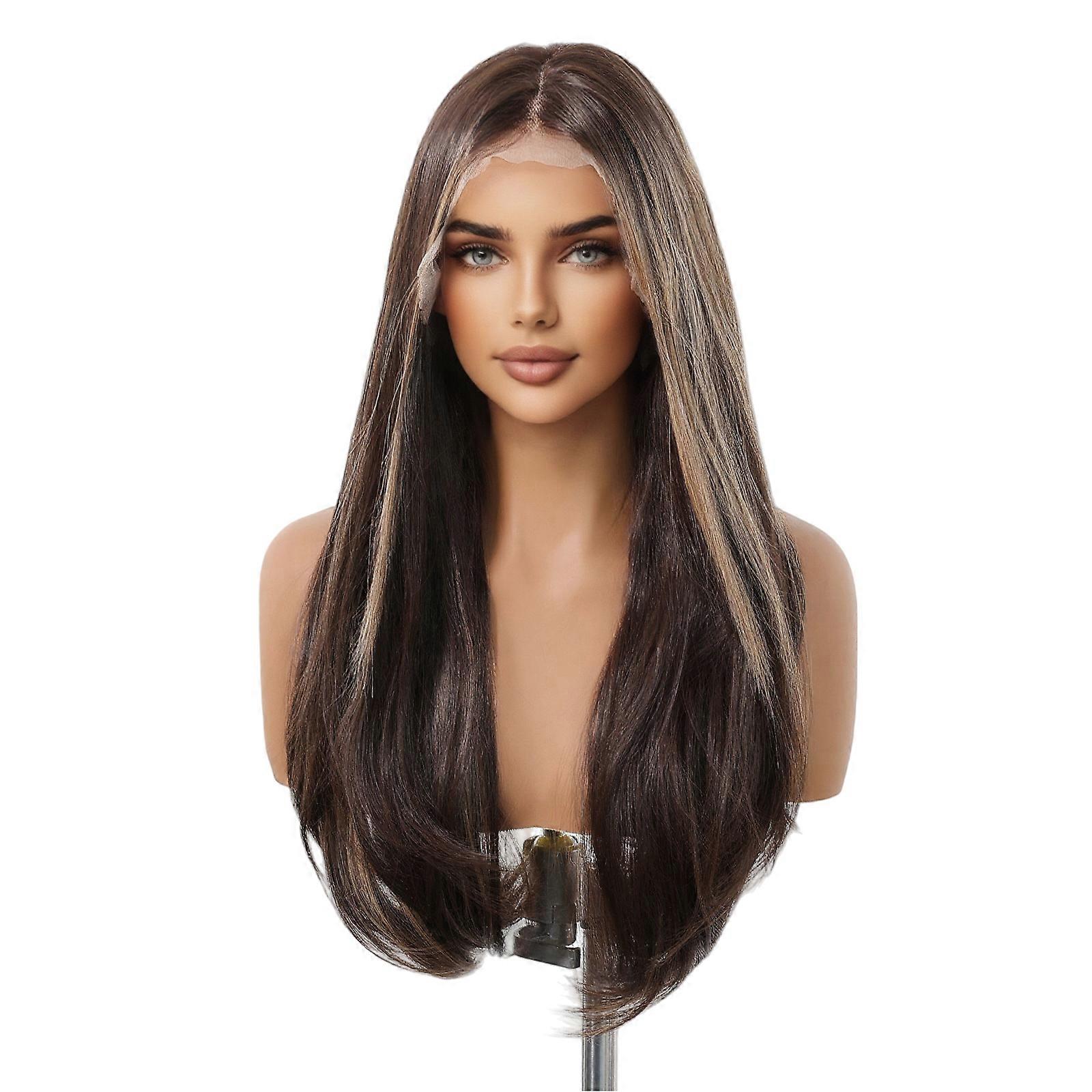 Brown 13x6 Lace Front Wig – Versatile Free Parting Style with Heat-Resistant Synthetic Hair