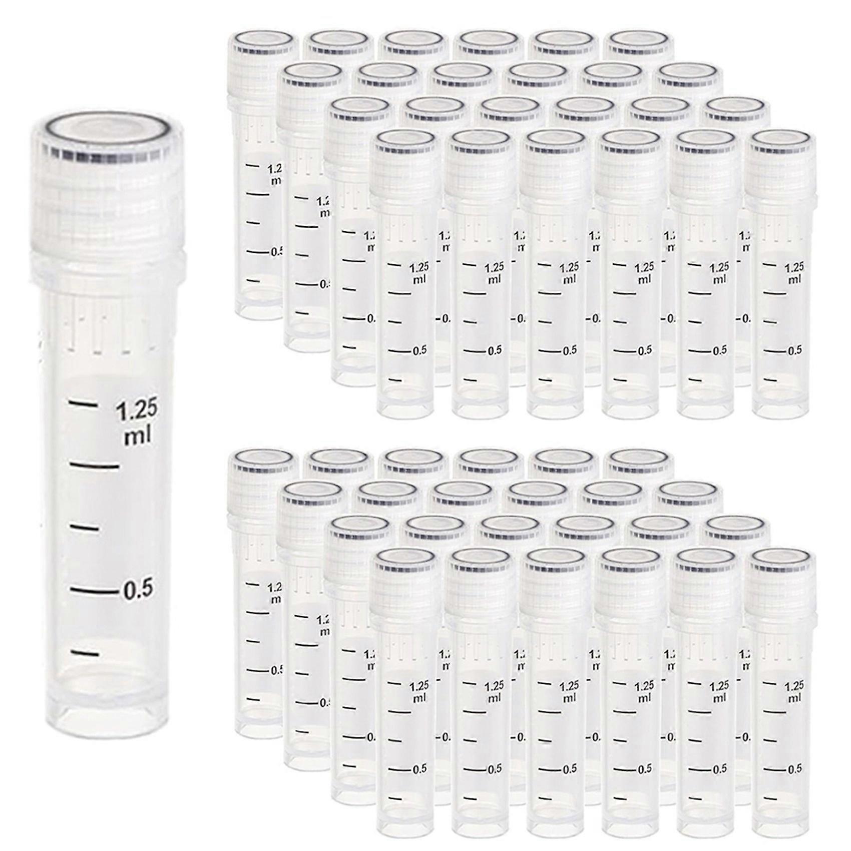 200x Cryovials Sterile Tubes 2ml Lab Vials with Caps Cryovial for Low Temperature Storage