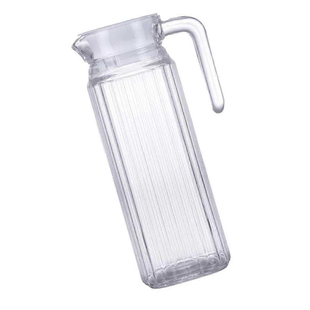 Large Acrylic Water Pitcher with Lid, Wide Mouth Clear Beverage Jug for Juice and Iced Tea