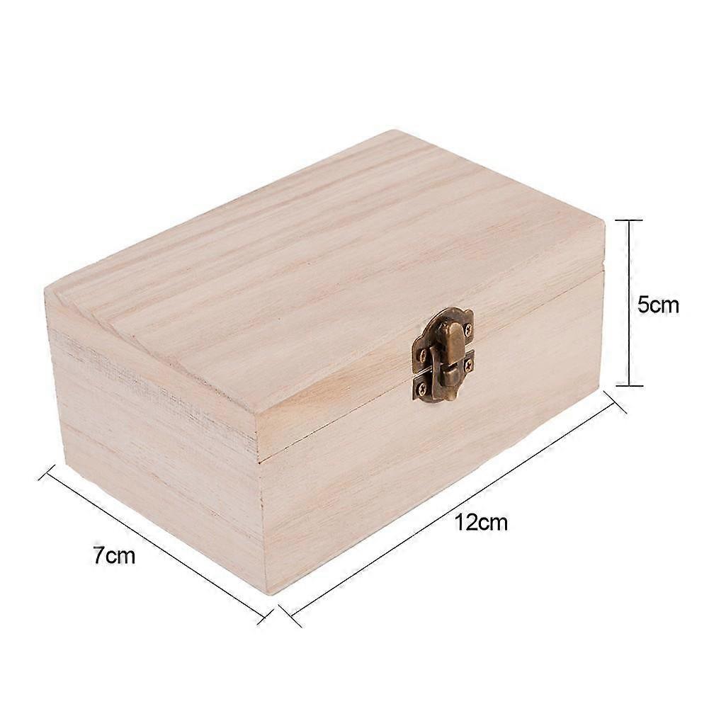 Plain Wood Wooden Square Hinged Storage  Boxes Craft  Box