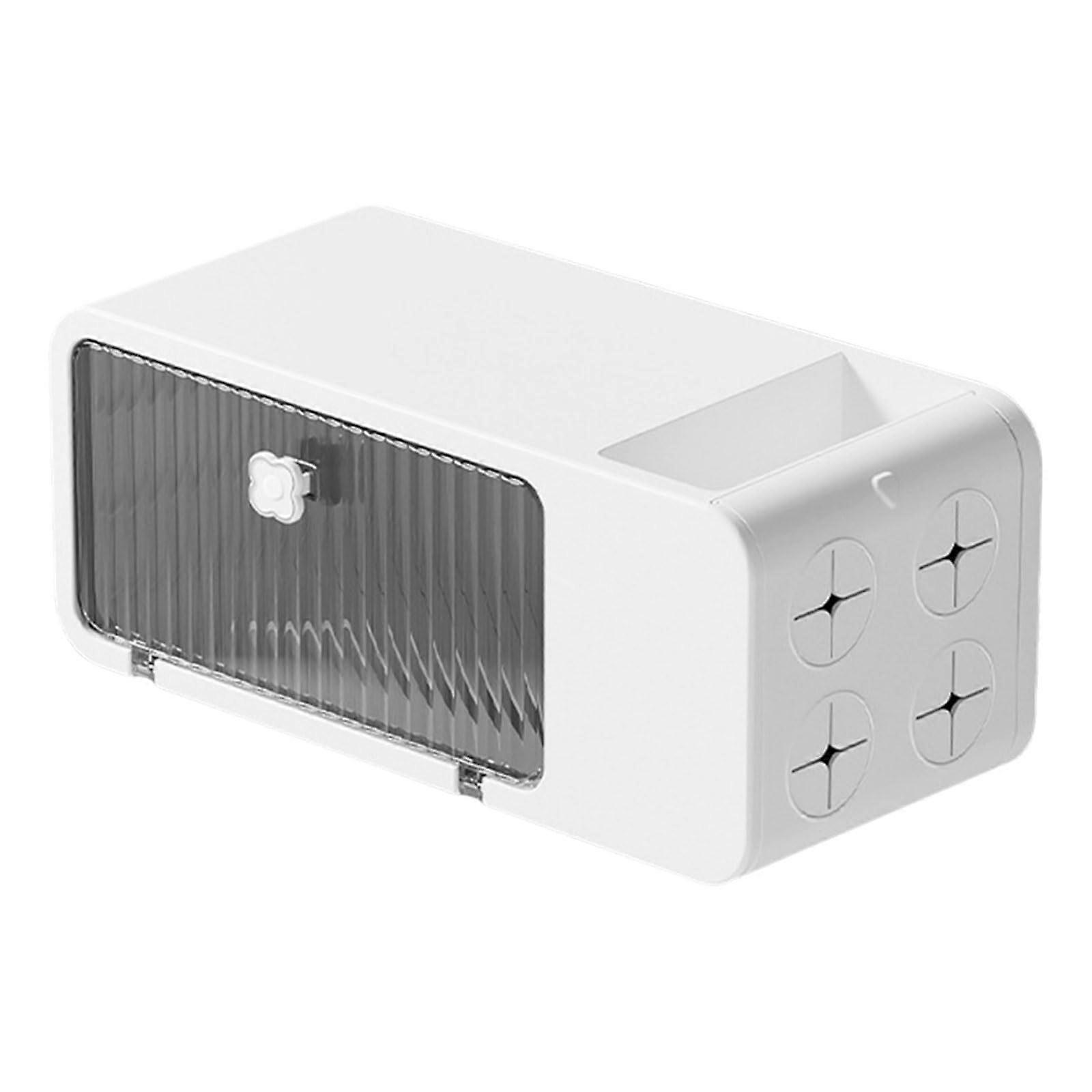 Elegant Large Capacity Wall Mounted Tissue Box Holder White PP Decorative Storage Container