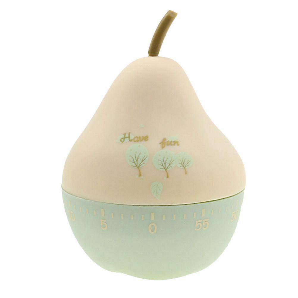 Clockwork Timer Fruit Design Kitchen Mechanical Timer Creative Countdown Alarm Clock Study Manual Timekeeper Kitchen Reminder (Beige Pear)