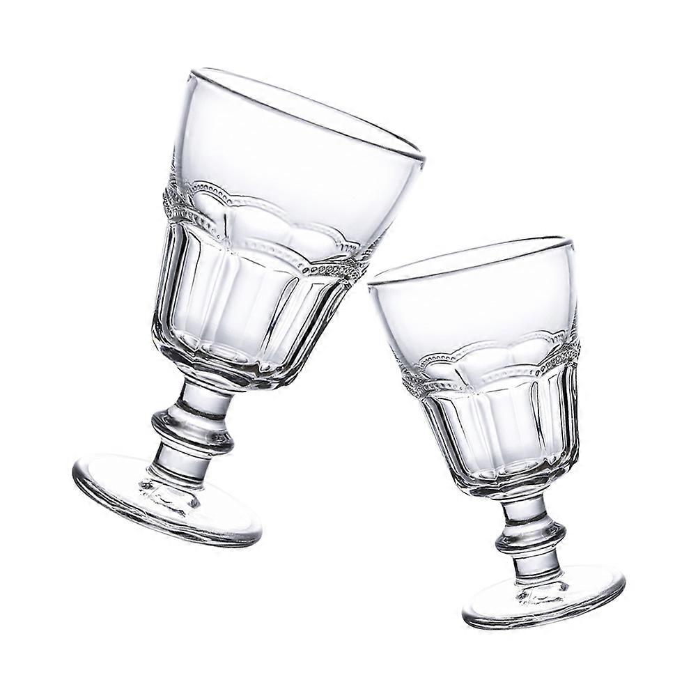 Transparent Glass Cup Crystal Goblets for Drinking 2Pcs Wine and Coffee