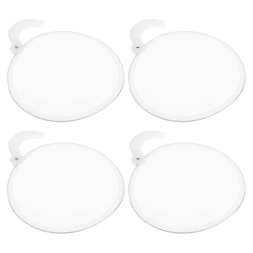 Classical Style Folding Fan Foldable Round Fan For Home Decor White 4Pcs