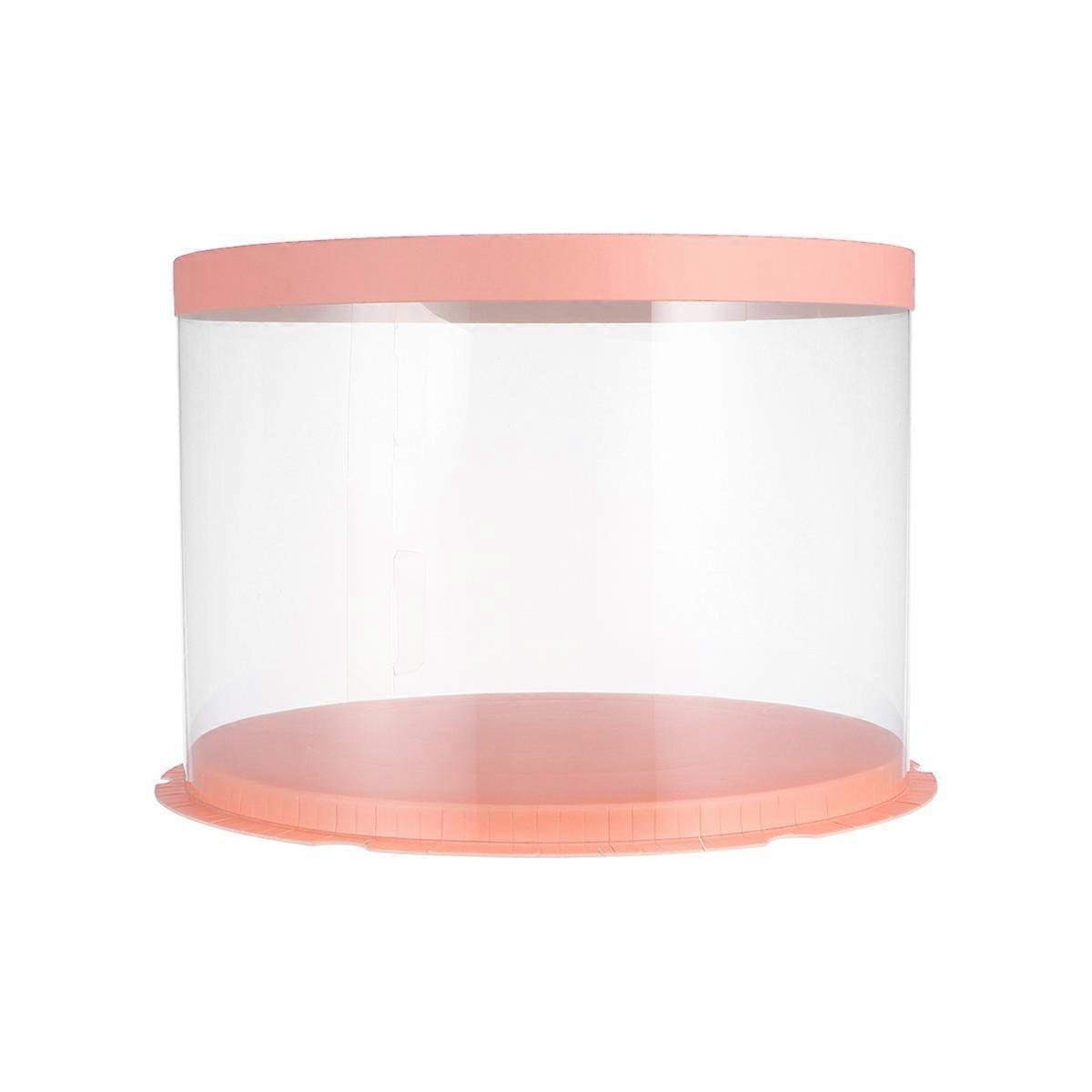 Cake Packaging Boxes for Cake Storage Transparent Pink Single-Layer