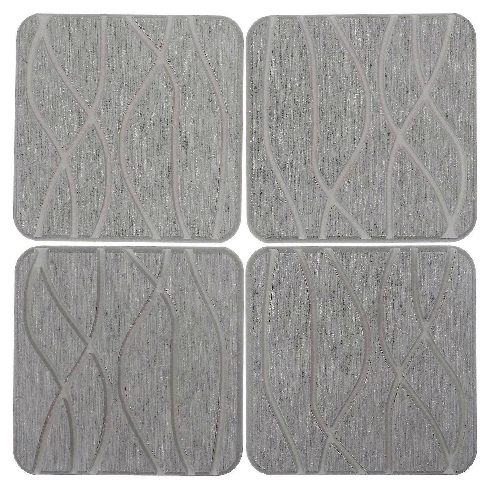 Light Grey Diatomite Coaster Absorbent Pads for Soap Holder 4Pcs