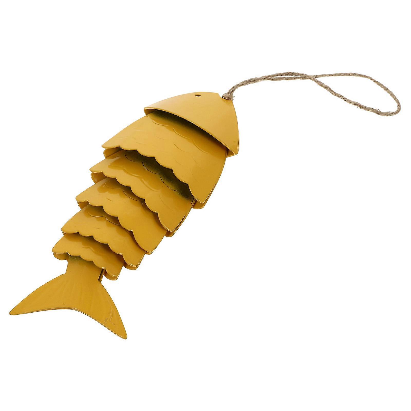 Iron Craft Fish Shaped Wind Bell for Yard Balcony Hanging Decor